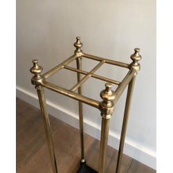 Brass Umbrella Stand with Cast Iron Base