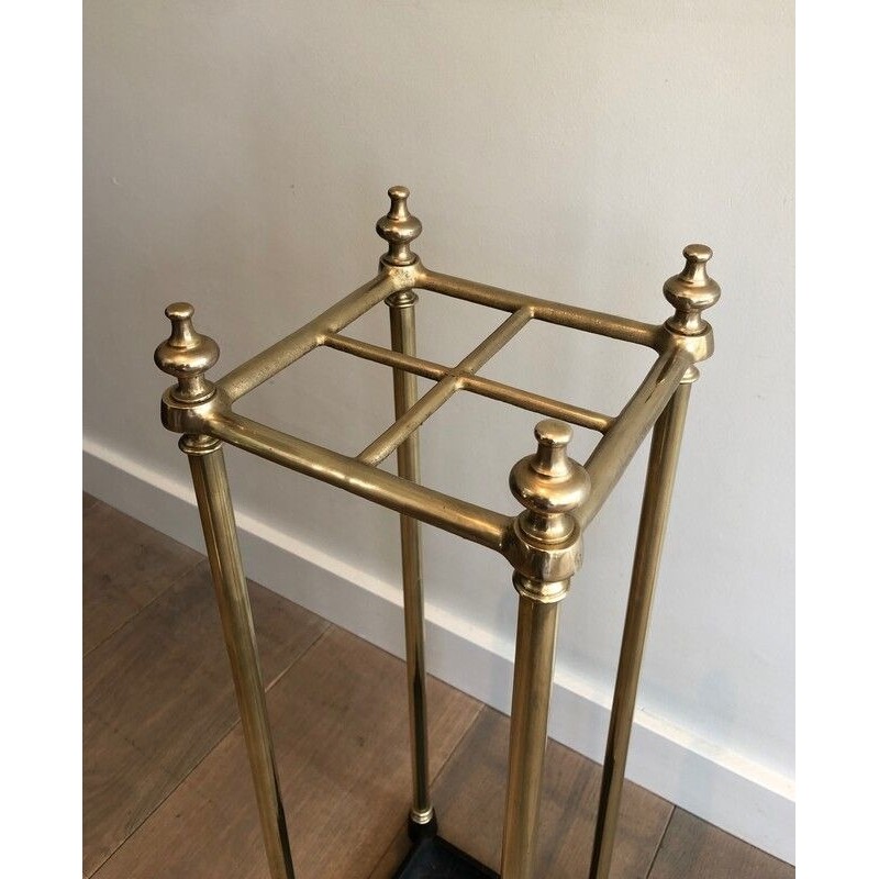 Brass Umbrella Stand with Cast Iron Base