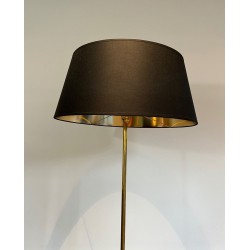 Lampadaire Néoclassique Laiton et Acajou avec Étagère, Style Maison Jansen, vers 1940