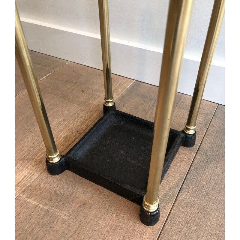 Brass Umbrella Stand with Cast Iron Base
