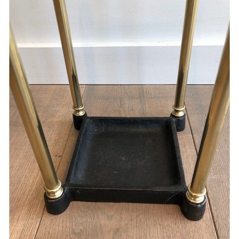 Brass Umbrella Stand with Cast Iron Base