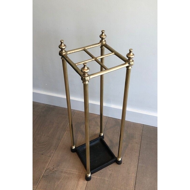 Brass Umbrella Stand with Cast Iron Base
