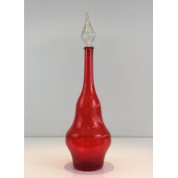 Grande Bouteille Design en Verre Rouge