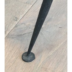 Black Lacquered and Brass Floor Lamp by Lunel