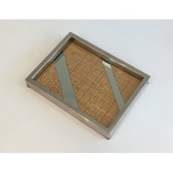 Decorative Chrome and Straw Vide-Poche