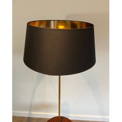 Lampadaire Néoclassique Laiton et Acajou avec Étagère, Style Maison Jansen, vers 1940