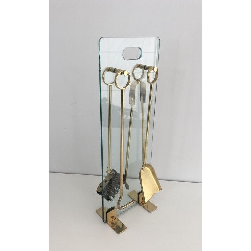 Nécessaire de Feu en Verre et Laiton