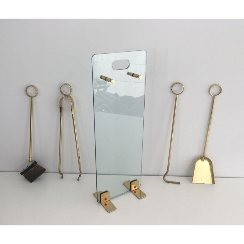 Nécessaire de Feu en Verre et Laiton