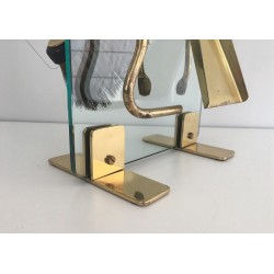 Nécessaire de Feu en Verre et Laiton