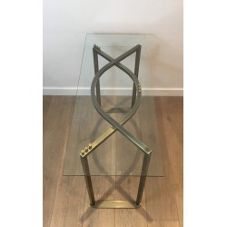 Brushed Steel Console Table