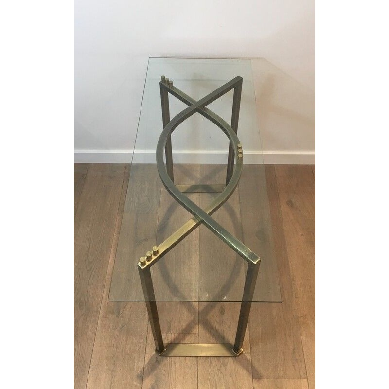 Brushed Steel Console Table