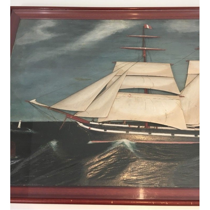 Importante Maquette Demi-Plan Peinte du Bâteau Northbroox