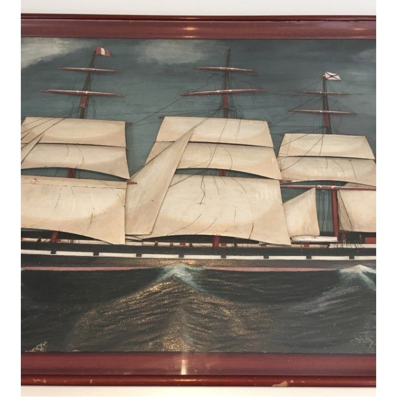 Importante Maquette Demi-Plan Peinte du Bâteau Northbroox