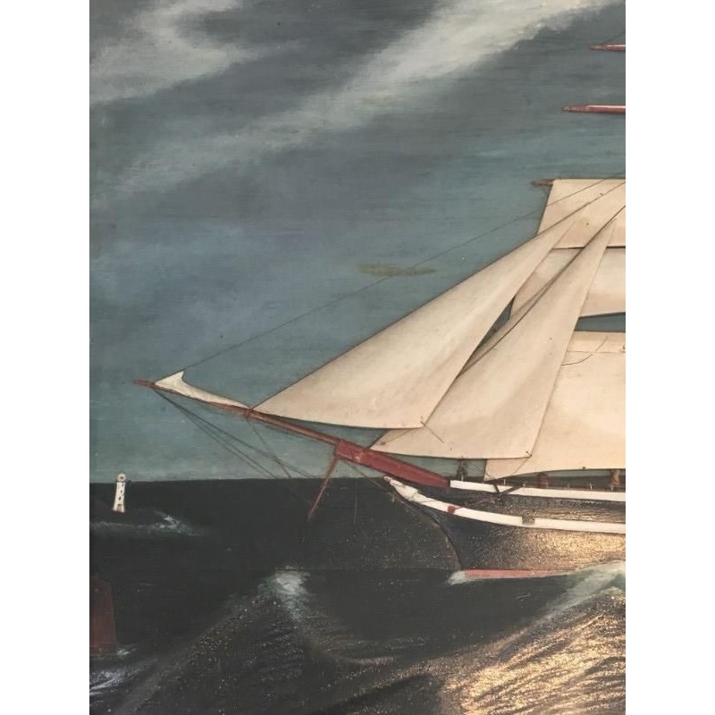 Large Half-Hull Painted Model of the Vessel Northbroox, Early 20th Century