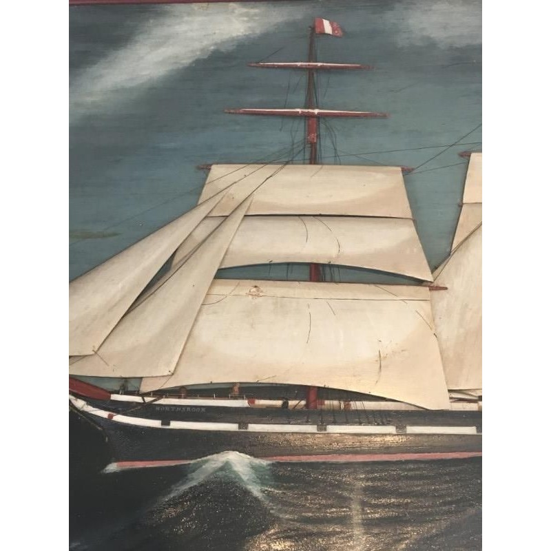 Large Half-Hull Painted Model of the Vessel Northbroox, Early 20th Century