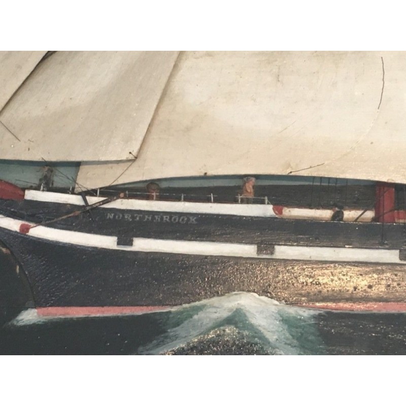 Large Half-Hull Painted Model of the Vessel Northbroox, Early 20th Century