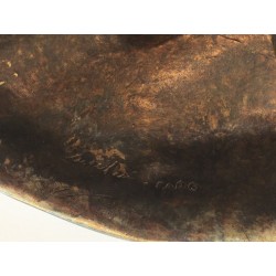 Signed Ceramic Gilt Decorative Mask, Portuguese, Circa 1970