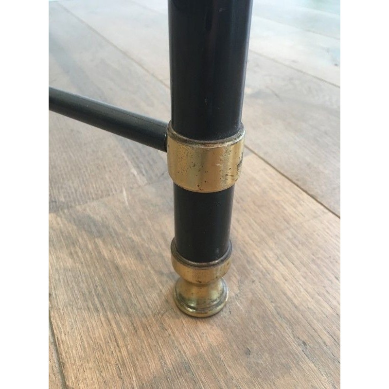 Table Basse à Patine Canon de Fusil et Laiton. Guy Lefèvre pour la Maison Jansen