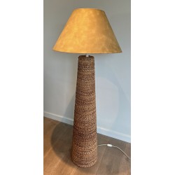 Lampadaire Conique en Corde, Goût Audoux & Minet, Travail Français, vers 1950 | Maison BARROIS