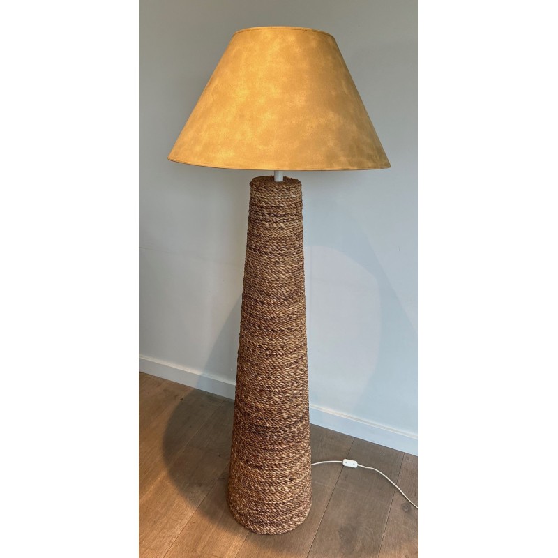 Lampadaire Conique en Corde, Goût Audoux & Minet, Travail Français, vers 1950 | Maison BARROIS