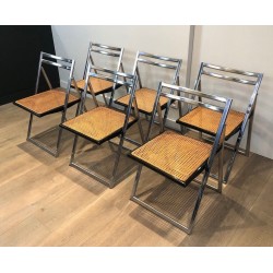 Suite de 6 Chaises Pliantes dans le Goût de Marcel Breuer