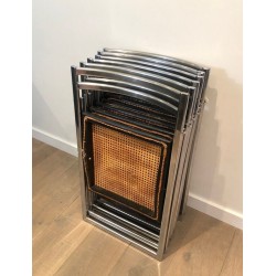 Suite de 6 Chaises Pliantes dans le Goût de Marcel Breuer