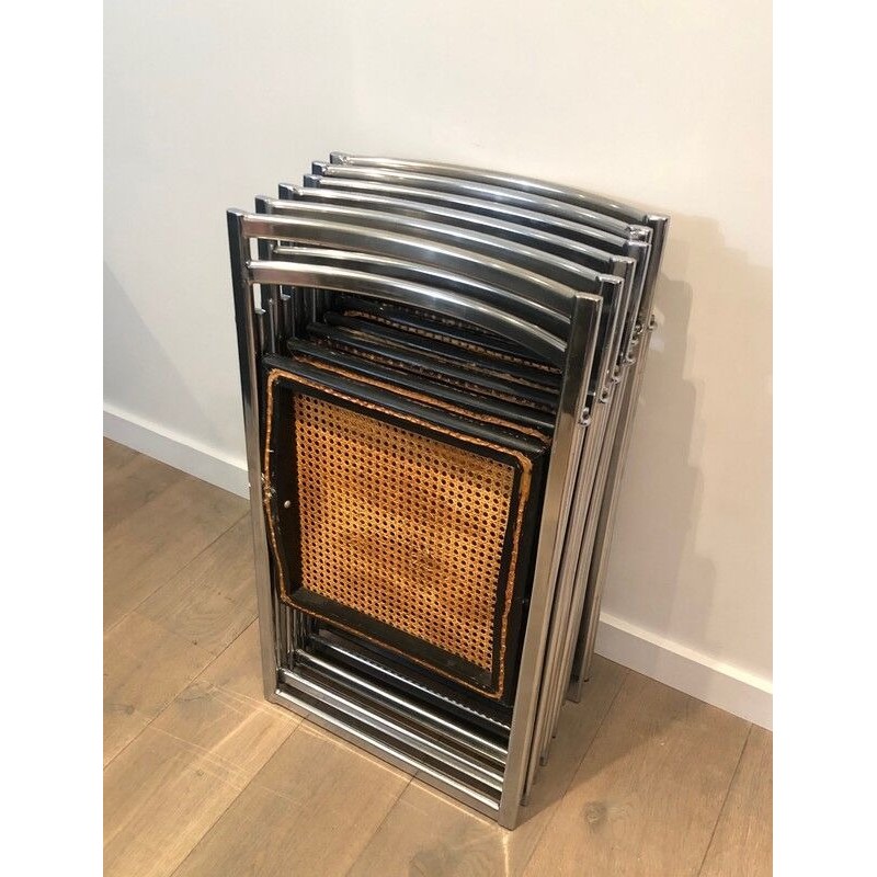 Suite de 6 Chaises Pliantes dans le Goût de Marcel Breuer