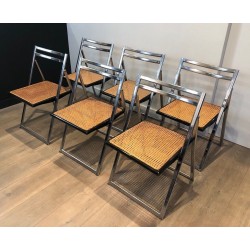 Suite de 6 Chaises Pliantes dans le Goût de Marcel Breuer