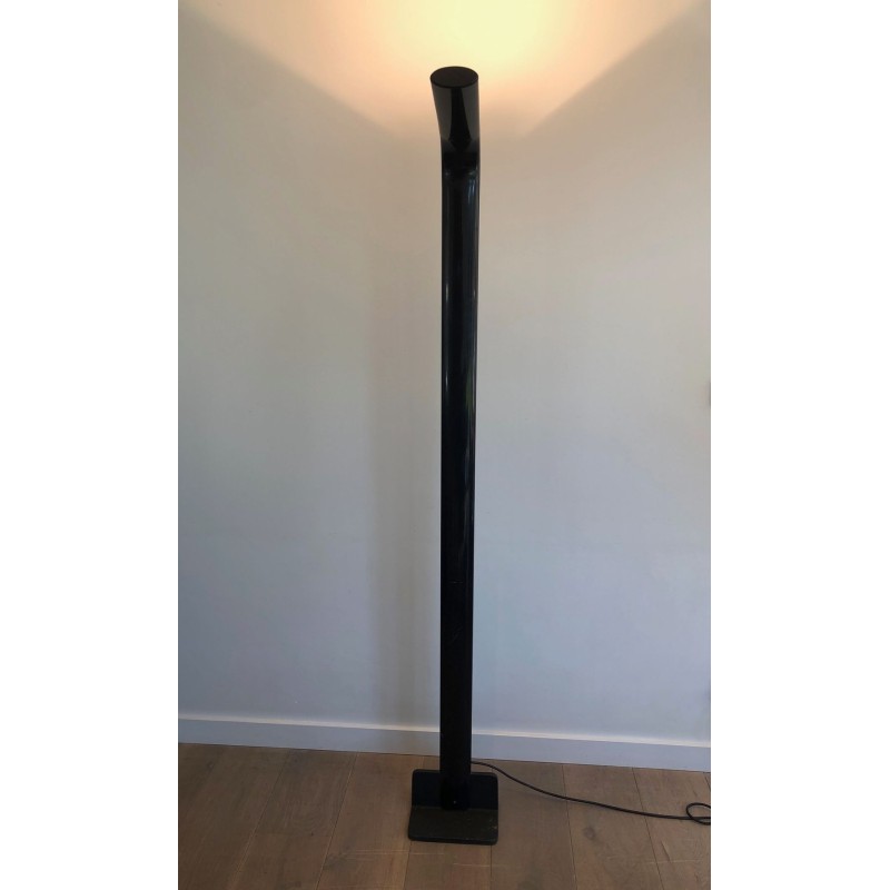 Lampadaire Halogène en Métal Laqué Noir, Travail Italien, vers 1970 | Maison BARROIS