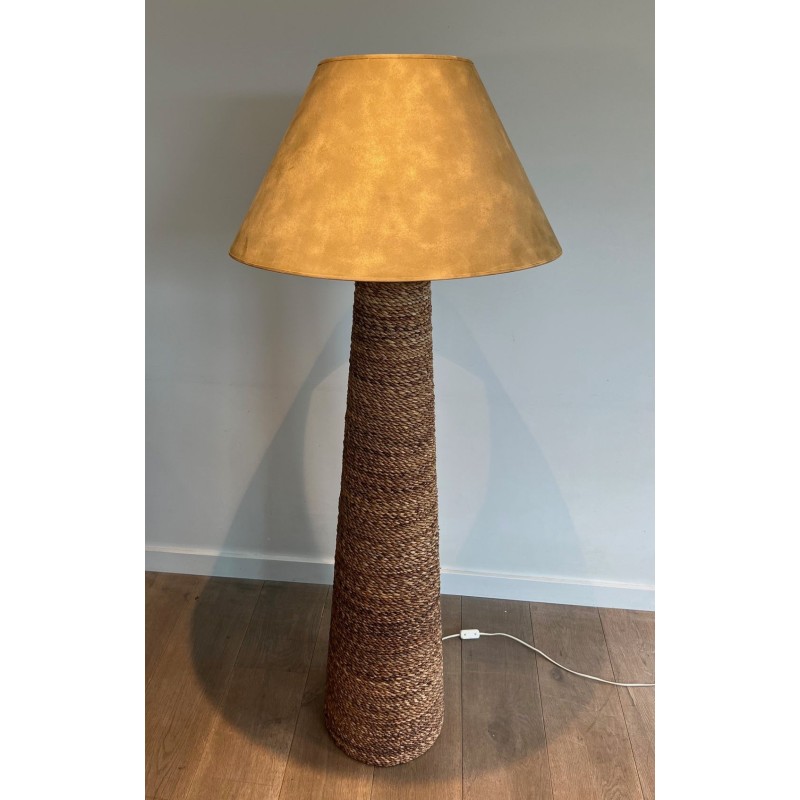 Lampadaire Conique en Corde, Goût Audoux & Minet, Travail Français, vers 1950 | Maison BARROIS