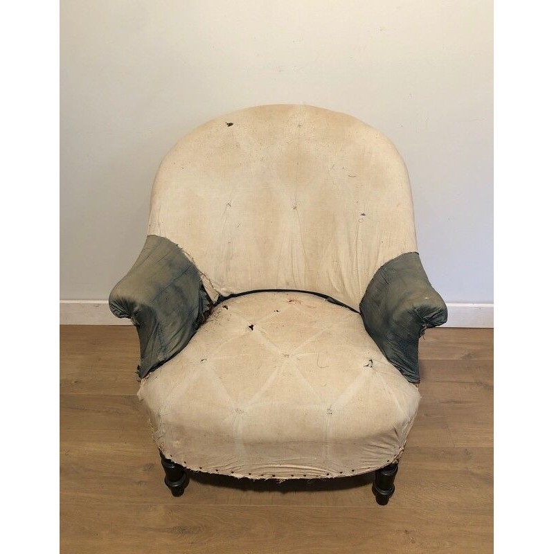 Pair of Napoleon III Armchairs, to be Reupholstered, French, Circa 1900