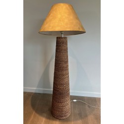 Lampadaire Conique en Corde, Goût Audoux & Minet, Travail Français, vers 1950 | Maison BARROIS