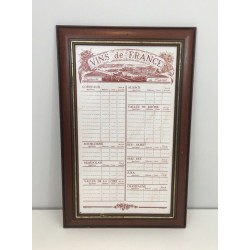 Decorative Wines of France Menu, French Work, Circa 1970