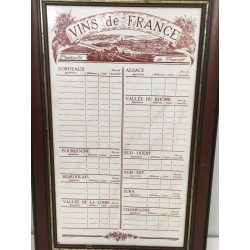 Menu Décoratif Vins de France, Travail Français, Vers 1970