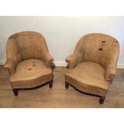 Pair of Napoleon III Armchairs to Reupholster, French Work, Circa 1880