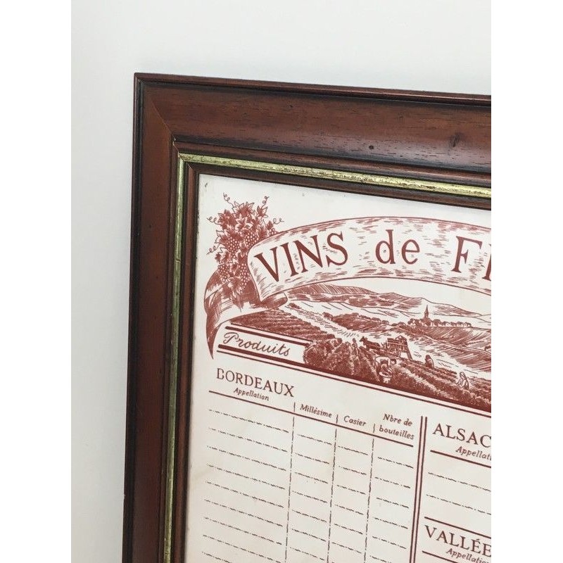 Menu Décoratif Vins de France, Travail Français, Vers 1970