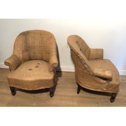 Pair of Napoleon III Armchairs to Reupholster, French Work, Circa 1880