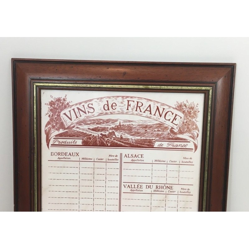 Menu Décoratif Vins de France, Travail Français, Vers 1970