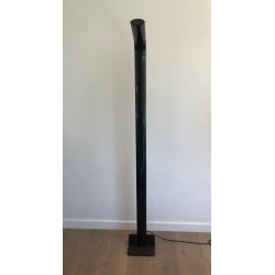 Lampadaire Halogène en Métal Laqué Noir, Travail Italien, vers 1970 | Maison BARROIS