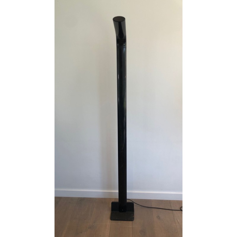 Lampadaire Halogène en Métal Laqué Noir, Travail Italien, vers 1970 | Maison BARROIS
