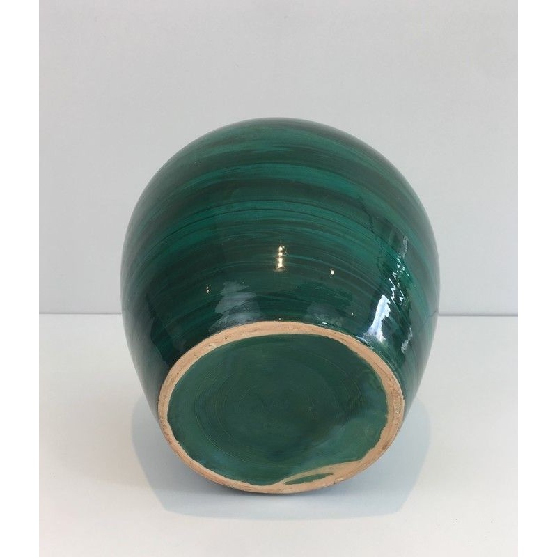 Decorative Covered Ceramic Pot, French Work, Circa 1950