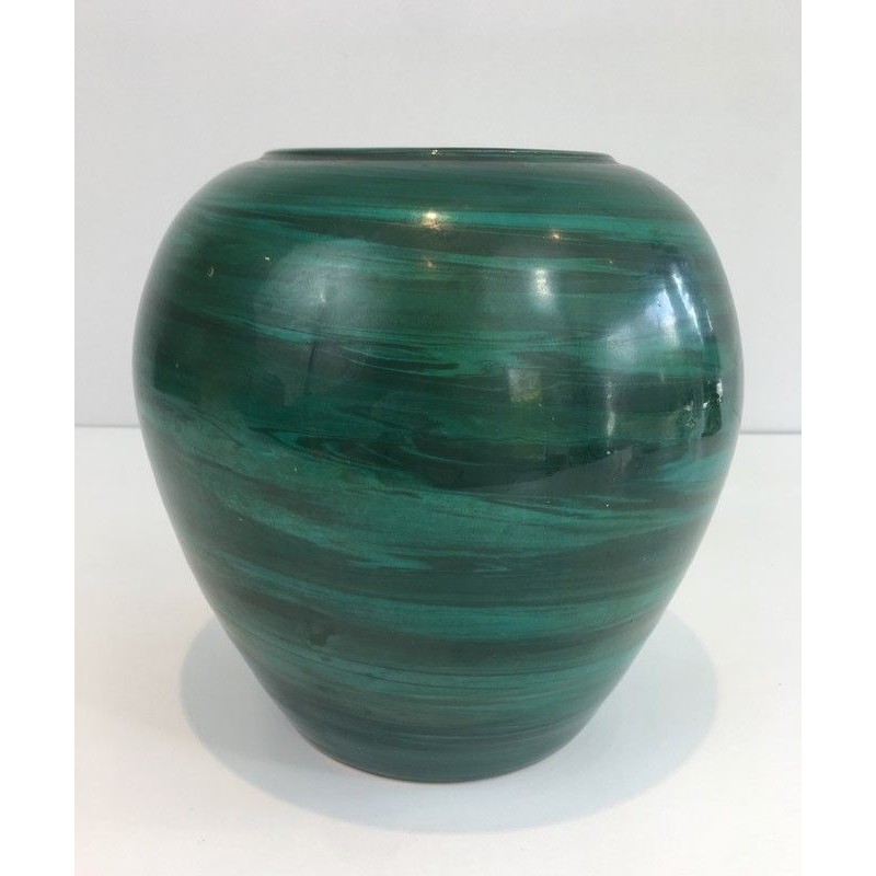 Decorative Covered Ceramic Pot, French Work, Circa 1950