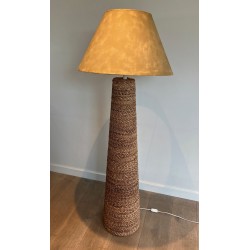 Lampadaire Conique en Corde, Goût Audoux & Minet, Travail Français, vers 1950 | Maison BARROIS
