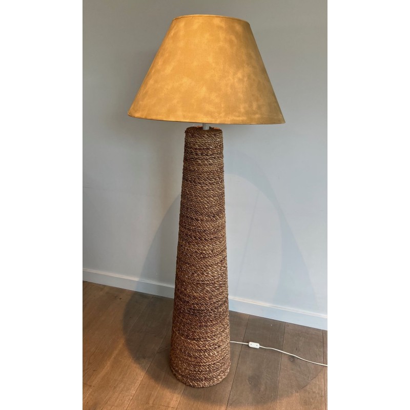 Lampadaire Conique en Corde, Goût Audoux & Minet, Travail Français, vers 1950 | Maison BARROIS