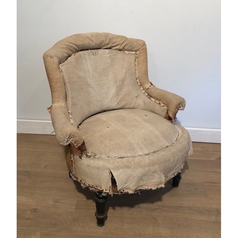 Pair of Napoleon III Armchairs to Reupholster, French Work, Circa 1900