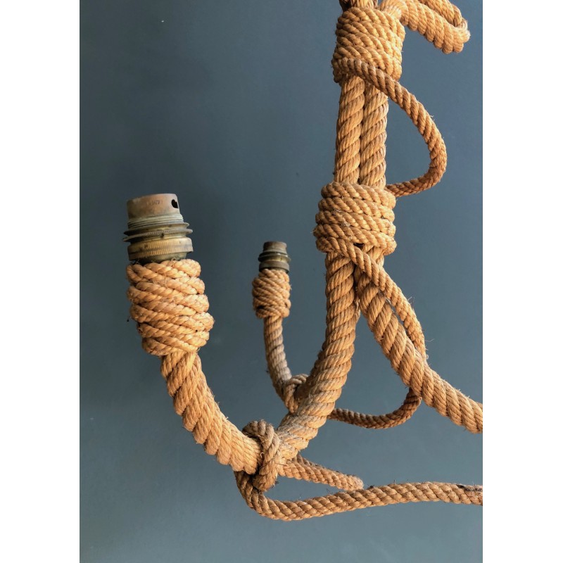 Anchor-Form Rope Chandelier by Adrien Audoux and Frida Minet, French Work, Circa 1950
