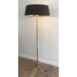 Lampadaire de Parquet Néoclassique en Laiton, Travail Français, Vers 1960