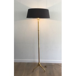 Neoclassical Brass Floor Lamp, French Work, Circa 1960