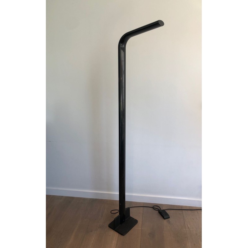 Black Lacquered Metal Halogen Floor Lamp, Italian Work, circa 1970 | Maison BARROIS