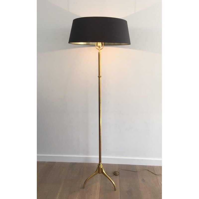 Neoclassical Brass Floor Lamp, French Work, Circa 1960